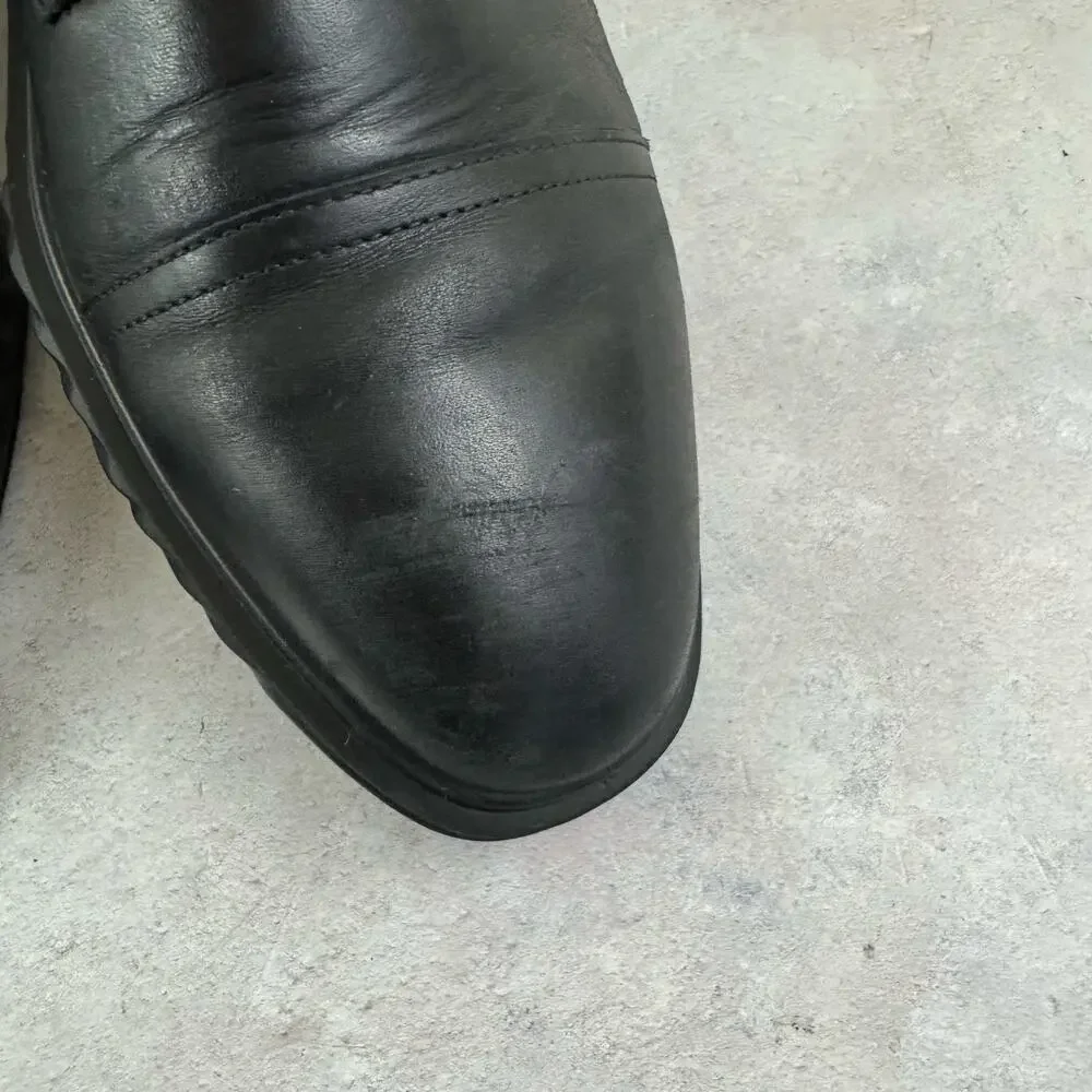 ECCO ST.1 Hybrid Mens 10-10.5 Black Leather Cap Toe Derby Dress Shoes EU 44
